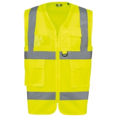 Gilet haute visibilité recyclé zip unisexe Jaune fluo – WK. Designed To Work