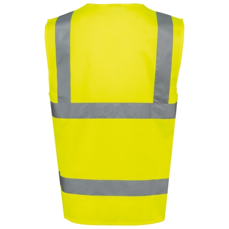 Gilet haute visibilité recyclé zip unisexe Jaune fluo – WK. Designed To Work – vue 2