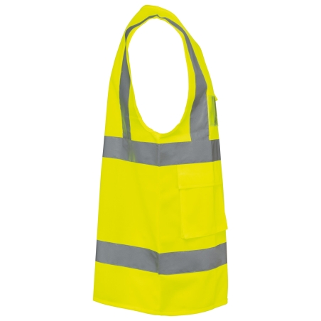 Gilet haute visibilité recyclé zip unisexe Jaune fluo – WK. Designed To Work – vue 3