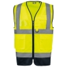 Gilet haute visibilité recyclé zip unisexe Jaune fluo / Marine – WK. Designed To Work