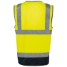Gilet haute visibilité recyclé zip unisexe Jaune fluo / Marine – WK. Designed To Work – vue 2