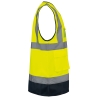Gilet haute visibilité recyclé zip unisexe Jaune fluo / Marine – WK. Designed To Work – vue 3