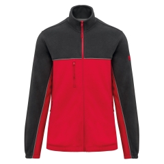 Veste micropolaire bicolore écoresponsable Rouge / Gris foncé WK. Designed To Work