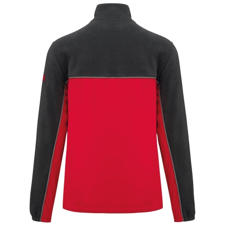 Veste micropolaire bicolore écoresponsable Rouge / Gris foncé WK. Designed To Work – vue 2