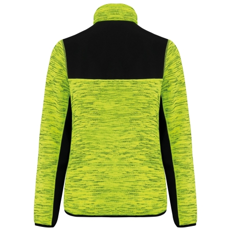 Veste softshell recyclée polytricot femme Jaune fluo chiné / Noir – WK. Designed To Work – vue 2
