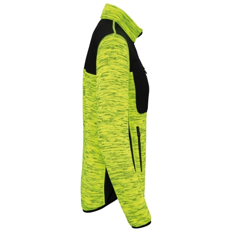 Veste softshell recyclée polytricot femme Jaune fluo chiné / Noir – WK. Designed To Work – vue 3