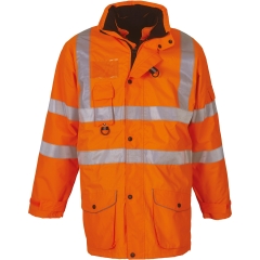 Parka haute visibilité 7 en 1 Yoko – Orange fluo