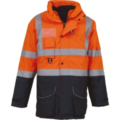 Parka haute visibilité 7 en 1 Yoko – Orange / Marine