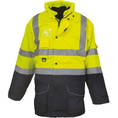 Parka haute visibilité 7 en 1 Yoko – Jaune / Marine