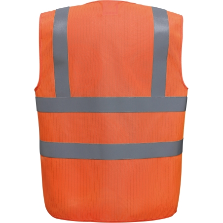 Gilet haute visibilité, LSF (chaleur et flamme) & antistatique Orange – vue 2