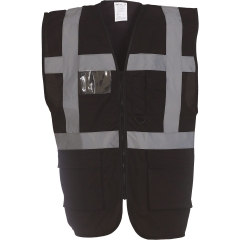 Gilet multifonction haute visibilité noir Yoko – Toutes tailles