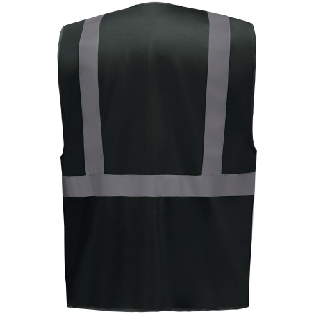Gilet multifonction haute visibilité noir Yoko – Toutes tailles – vue 2