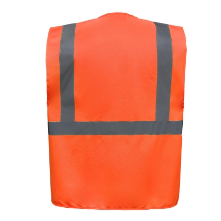 Gilet multifonction haute visibilité Orange Yoko – Multipockets HV – vue 2
