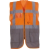 Gilet multifonction haute visibilité Orange fluo / Gris Yoko – Homme