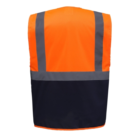 Gilet multifonction haute visibilité Orange Marine Yoko – vue 2