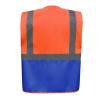 Gilet multifonction haute visibilité Orange fluo / Bleu royal Yoko – Homme – vue 2