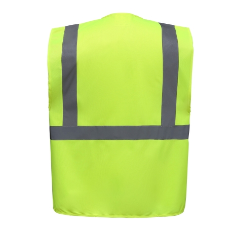Gilet multifonction haute visibilité Jaune fluo – Yoko – vue 2