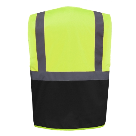 Gilet multifonction haute visibilité Yoko – Jaune/Noir – vue 2