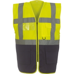 Gilet multifonction haute visibilité Jaune fluo / Marine – Yoko