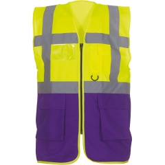 Gilet multifonction haute visibilité Jaune fluo / Violet – Yoko