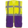 Gilet multifonction haute visibilité Jaune fluo / Violet – Yoko