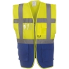 Gilet multifonction haute visibilité Jaune fluo / Bleu royal – Yoko