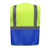 Gilet multifonction haute visibilité Jaune fluo / Bleu royal – Yoko – vue 2