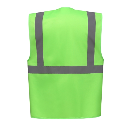 Gilet multifonction haute visibilité Vert lime – Yoko – vue 2