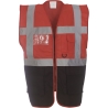 Gilet multifonction haute visibilité Noir/Rouge Yoko – Full Zip