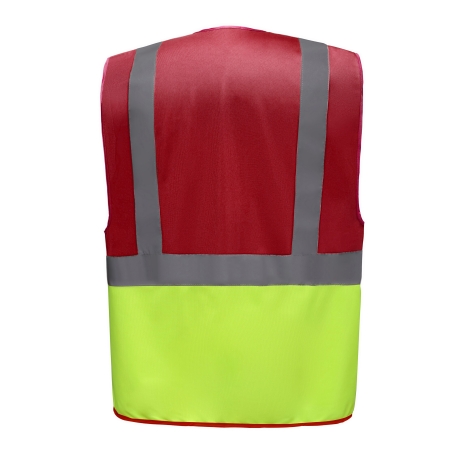 Gilet multifonction haute visibilité Rouge / Jaune Yoko – vue 2