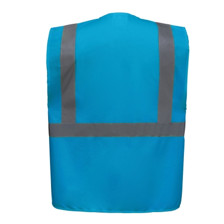 Gilet multifonction haute visibilité Bleu (Sapphire) – Yoko – vue 2
