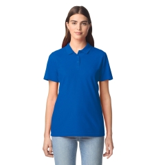 Polo Femme Softstyle Double Piqué Bleu Royal | Gildan