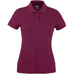 Polo Femme Bordeaux 180 g/m² – Fruit of the Loom 65/35