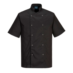 Veste de cuisine col mandarin légère et résistante Noir – Portwest C733