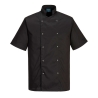 Veste de cuisine col mandarin légère et résistante Noir – Portwest C733