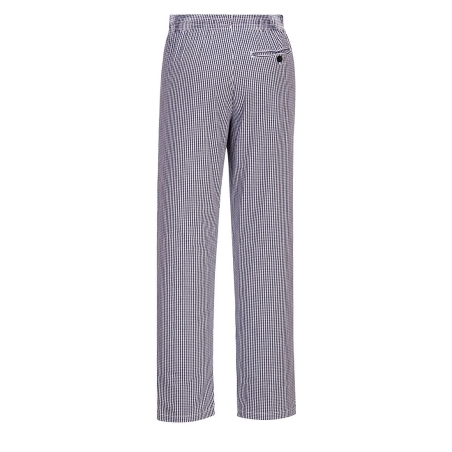Pantalon de cuisine coton taille élastiquée Bromley Bleu check – Portwest C079
