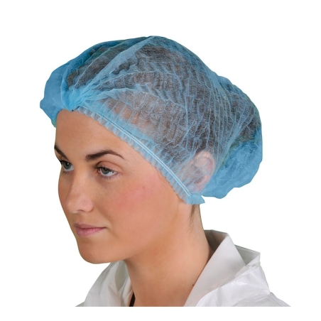 Charlotte jetable en polypropylène filé Bleu – Portwest D100, boîte de 100 charlottes