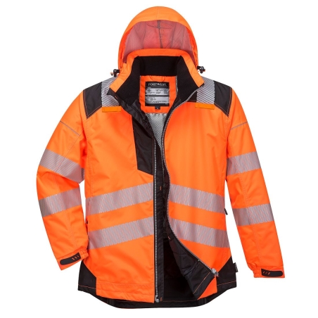 Parka haute visibilité hiver isolante classe 3 Orange/noir – Portwest T400