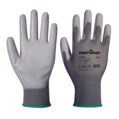 Gant à paume en PU pour distributeurs automatiques Gris – Portwest VB120, boîte de 288 paires