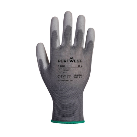 Gant à paume en PU pour distributeurs automatiques Gris – Portwest VB120, boîte de 288 paires