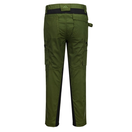 Pantalon de travail éco-conçu stretch avec genouillères WX2 Vert olive – Portwest CD881