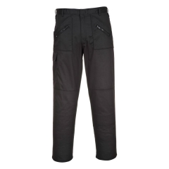 Pantalon de travail action multipoches poly-coton renforcé Noir – Portwest S887