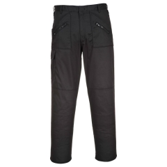 Pantalon de travail action multipoches poly-coton renforcé Noir x- coupe longue – Portwest S887