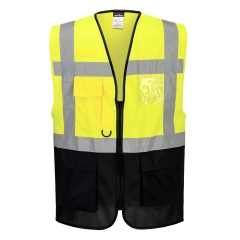 Gilet haute visibilité Executive multipoches classe 1 Jaune/marine – Portwest C476