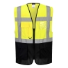 Gilet haute visibilité Executive multipoches classe 1 Jaune/marine – Portwest C476