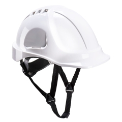 Casque de chantier ventilé à harnais textile réglable Blanc – Portwest PS55