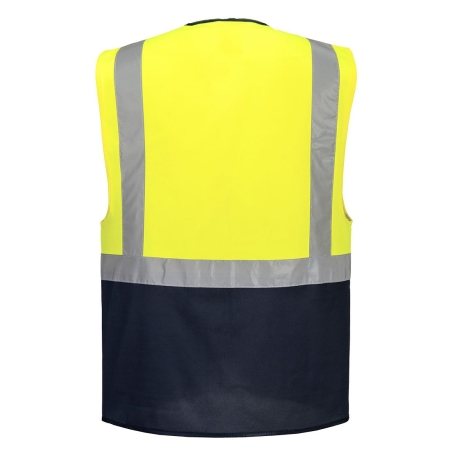 Gilet haute visibilité Executive multipoches classe 1 Jaune/marine – Portwest C476