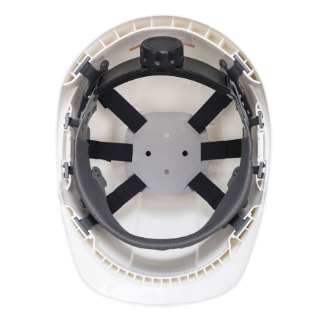Casque de chantier ventilé à harnais textile réglable Blanc – Portwest PS55