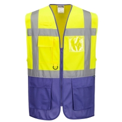Gilet haute visibilité Executive multipoches classe 1 Jaune/violet – Portwest C476