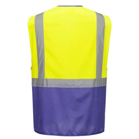 Gilet haute visibilité Executive multipoches classe 1 Jaune/violet – Portwest C476